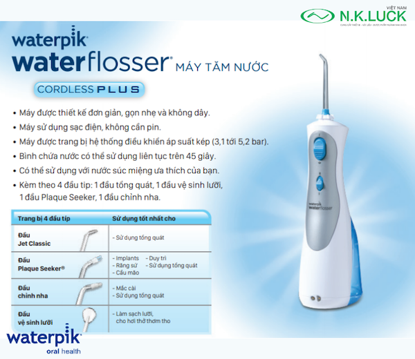 Máy tăm nước Waterpik Cordless Plus