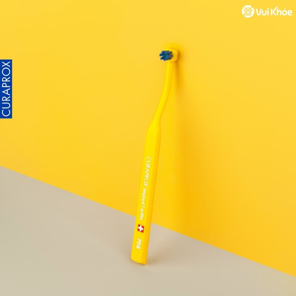 Bàn chải Implant Curaprox CS 708 Implant Ortho vàng
