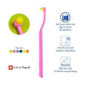 Bàn chải Implant/Răng niềng Curaprox CS 708 Implant Ortho hồng