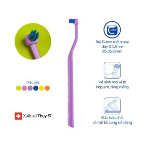 Bàn chải Implant/Răng niềng Curaprox CS 708 Implant Ortho tím