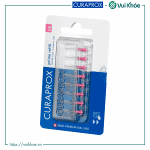Bộ 8 đầu thay cho bàn chải kẽ răng CURAPROX CPS 08 Prime hồng