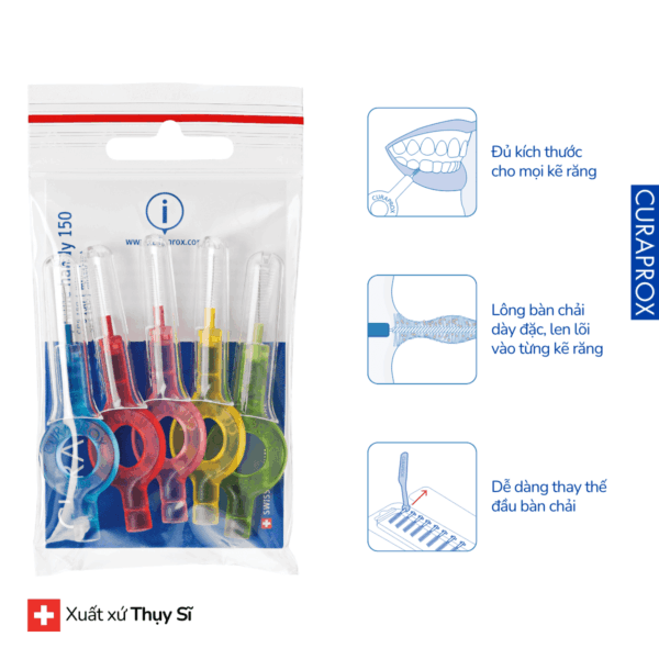 Bàn chải kẽ răng Curaprox CPS 150 Prime đủ kích thước (Featured)