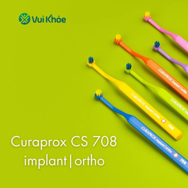 Bộ sưu tập bàn chải đánh răng Curaprox CS 708 dành cho Implant răng niềng