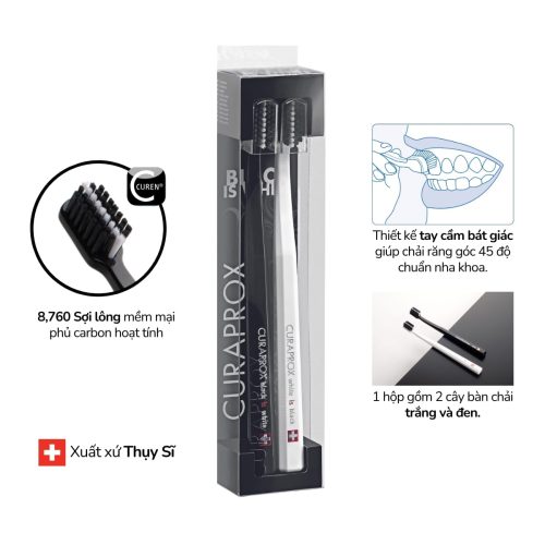 Bộ 2 bàn chải Curaprox Black is White 8760