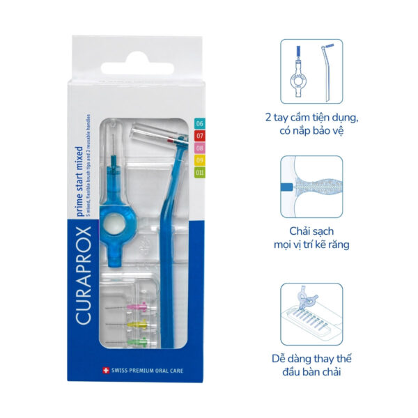 Curaprox CPS Prime Start Mixed Set – Bộ bàn chải kẽ răng đủ 5 kích thước