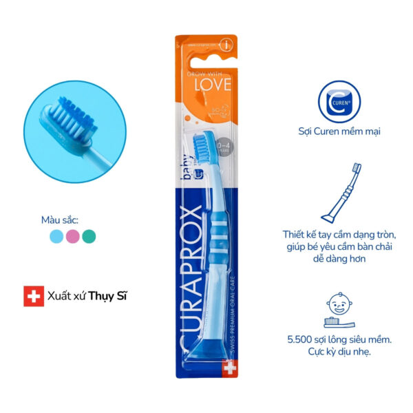 Curaprox Baby - Bàn chải đánh răng cho bé từ 0 đến 4 tuổi