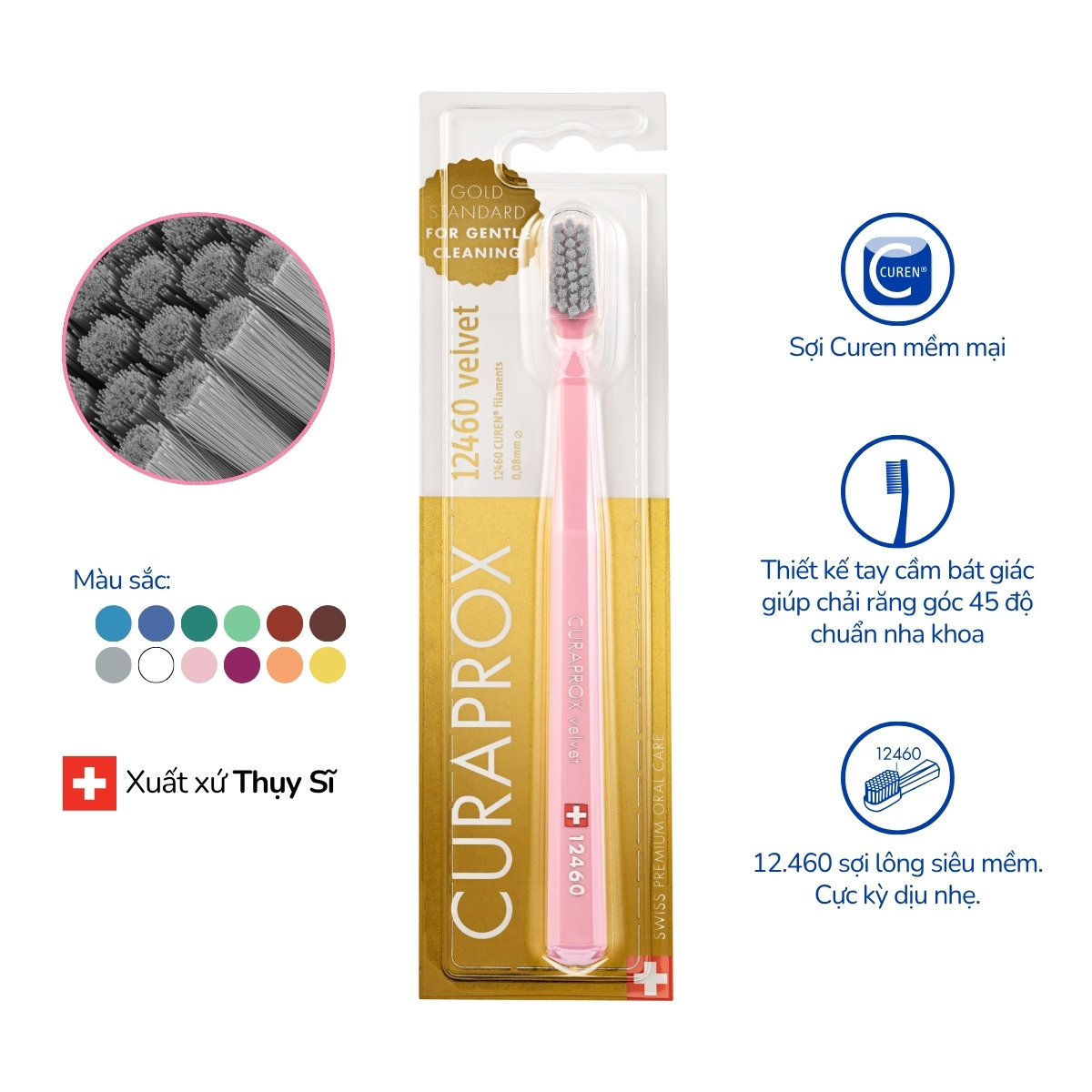 Curaprox CS 12460 velvet B&agrave;n chải đ&aacute;nh răng Curaprox Velvet si&ecirc;u mềm