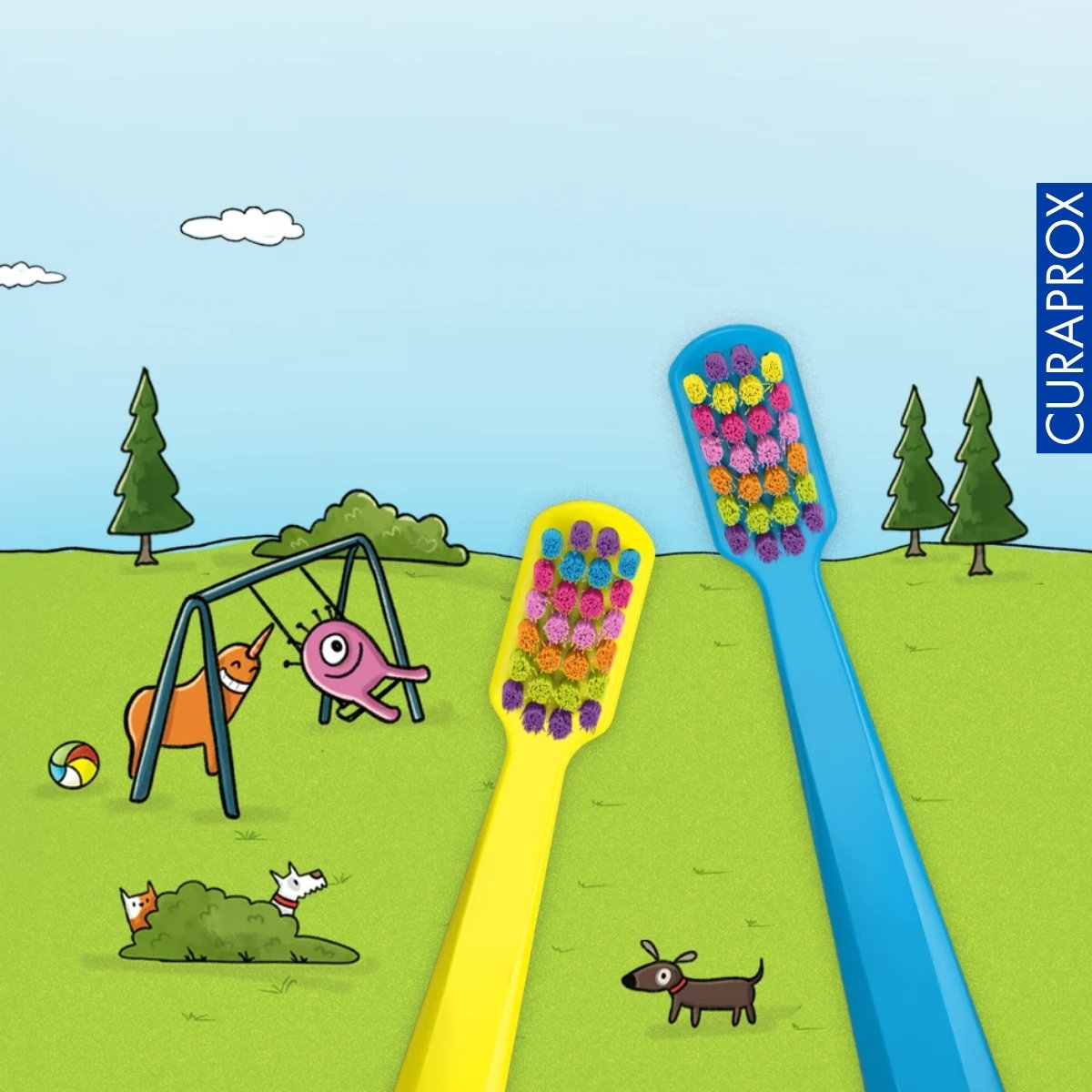 Curaprox CS Kids bản đặc biệt 2025 &ndash; Bộ 2 b&agrave;n chải cho b&eacute; 4-12 tuổi