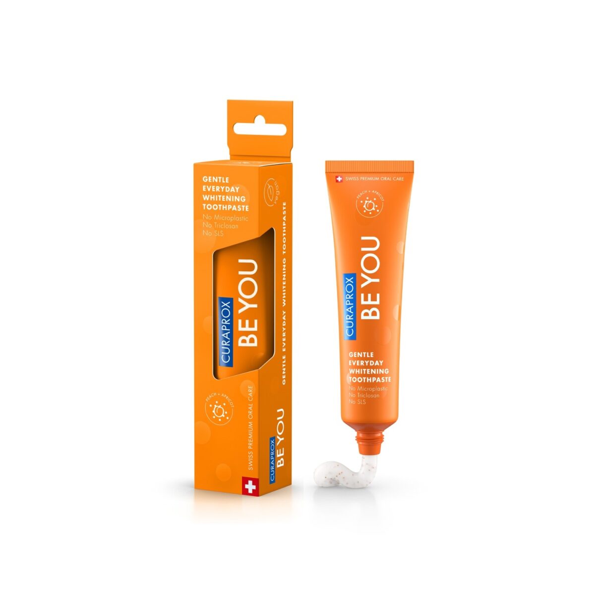Curaprox Be You, Kem đánh răng 60ml (Hương Đào + Mơ) Cam