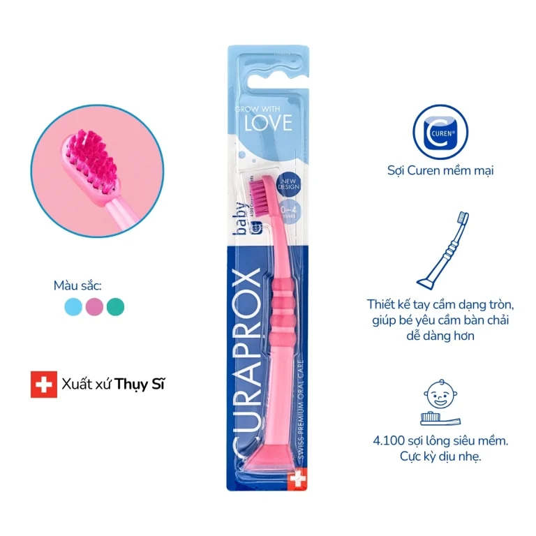 Curaprox Baby Bàn chải đánh răng cho bé từ 0 đến 4 tuổi