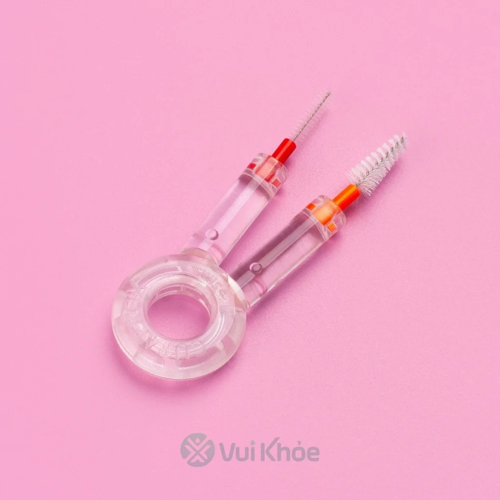 Curaprox Ortho travel set bàn chải kẽ răng tay cầm uhs 425 cps 07 và cps 14